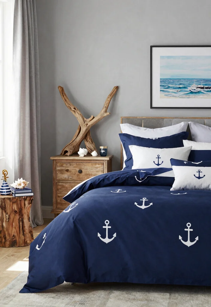 12 Grey and Blue Bedroom Ideas for a Balanced Color Scheme 1. Nautical Elegance 0