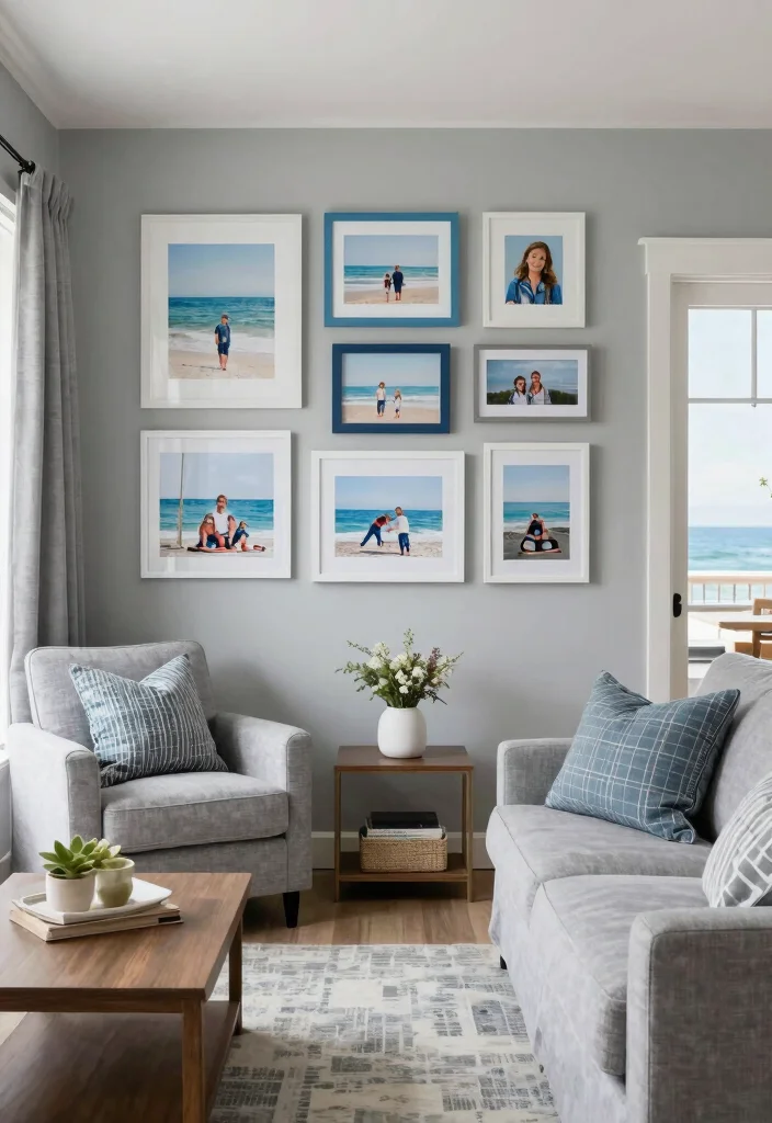 12 Grey and Blue Bedroom Ideas for a Balanced Color Scheme 12. Personalized Coastal Retreat 0
