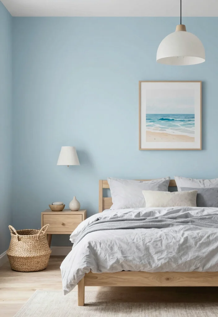 12 Grey and Blue Bedroom Ideas for a Balanced Color Scheme 2. Soft Coastal Vibes 0