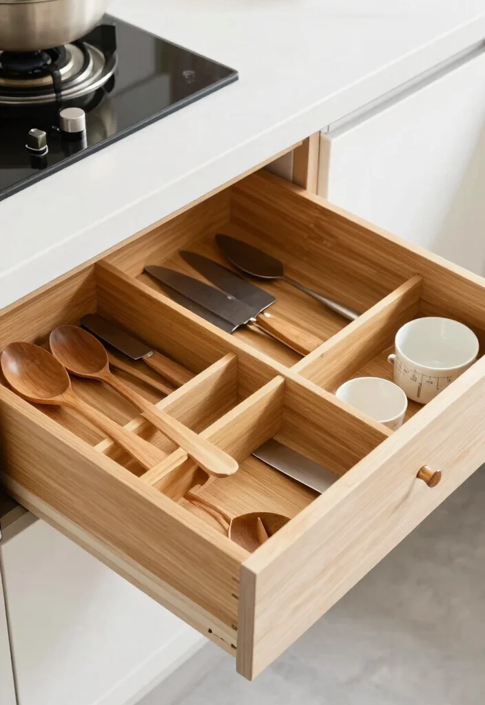 12 Kitchen Cabinet Layout Ideas for Better Storage Flow 4. Drawer Dividers for Easy Organization 0