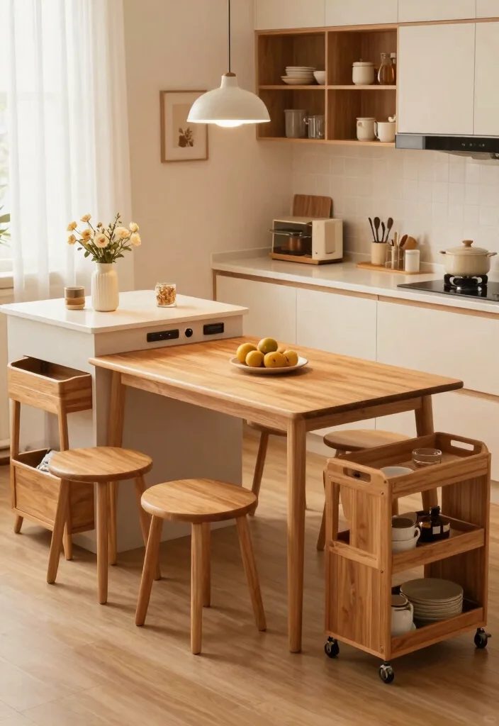 12 Kitchen Cabinet Layout Ideas for Better Storage Flow 7. Multi functional Furniture 0