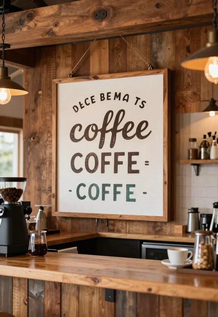 12 Kitchen Coffee Bar Ideas for Daily Morning Rituals 10. Farmhouse Style Coffee Sign 0