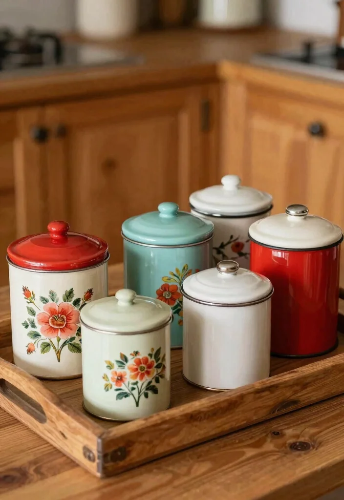 12 Kitchen Coffee Bar Ideas for Daily Morning Rituals 2. Vintage Coffee Canisters 0