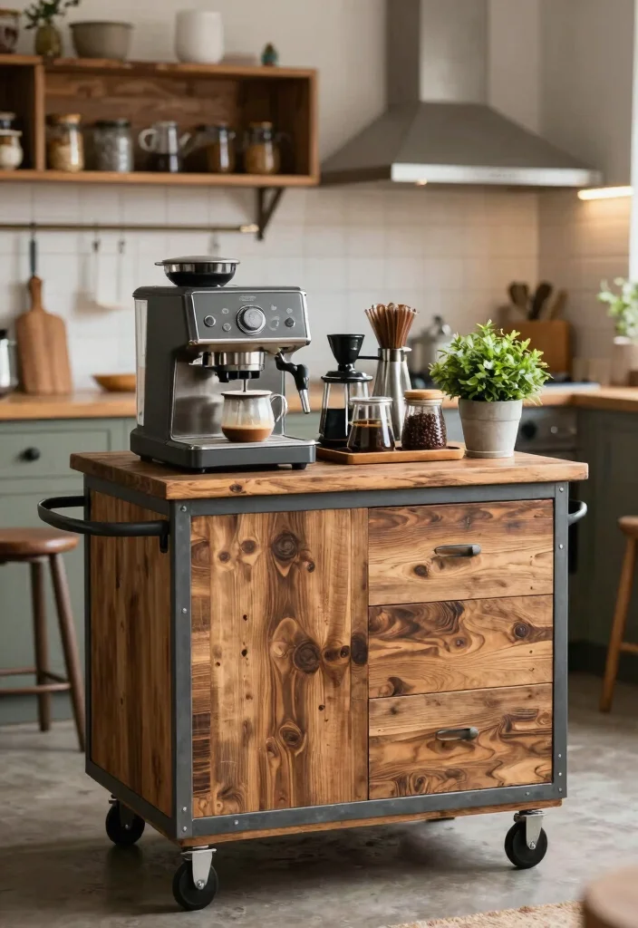 12 Kitchen Coffee Bar Ideas for Daily Morning Rituals 4. Stylish Coffee Cart 0