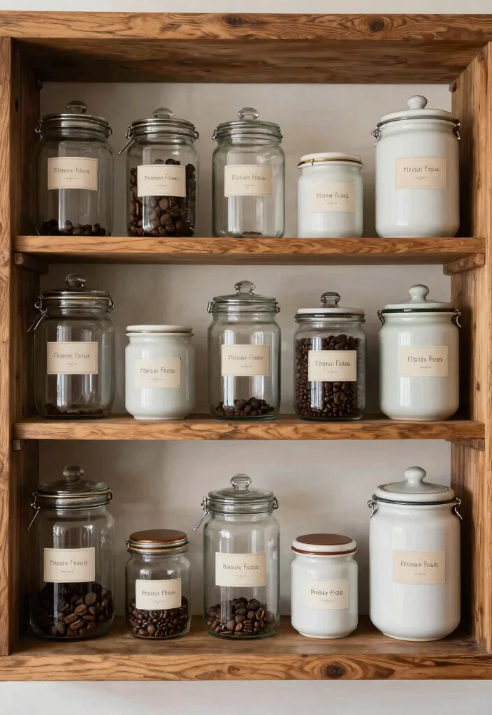 12 Kitchen Coffee Bar Ideas for Daily Morning Rituals 9. Decorative Coffee Storage Jars 0
