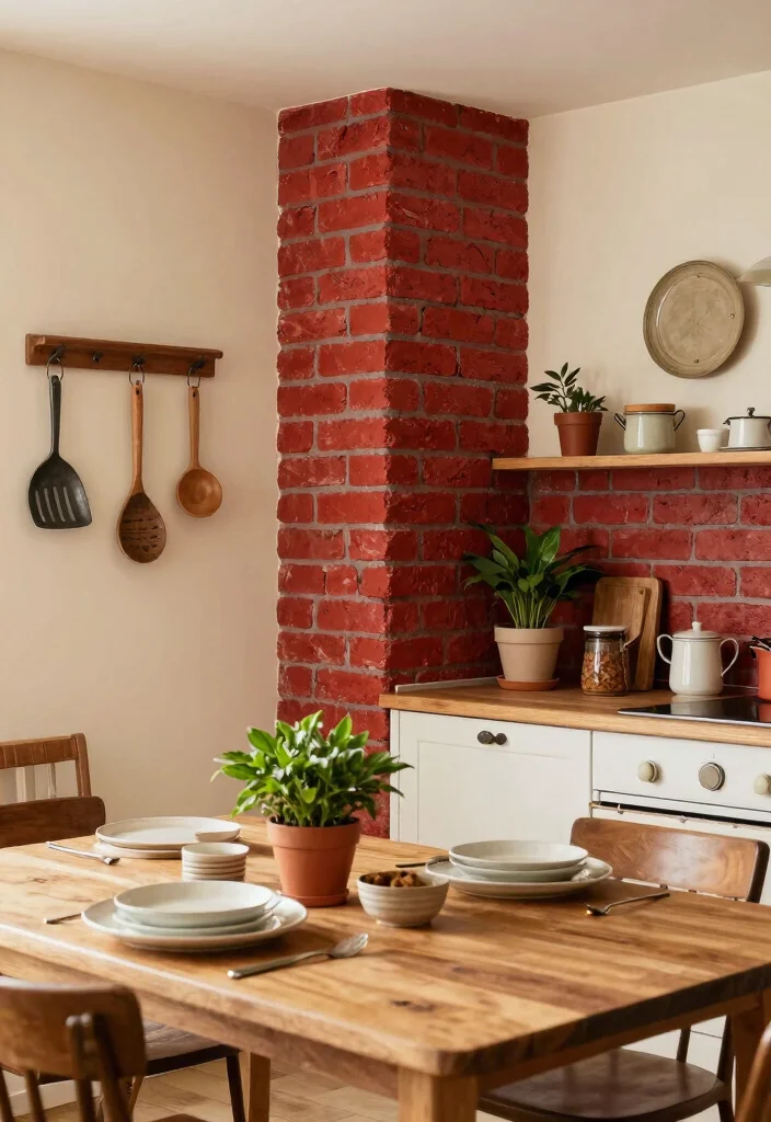 12 Kitchen Wall Paint Ideas to Refresh the Space 7. Bold Brick Red 0