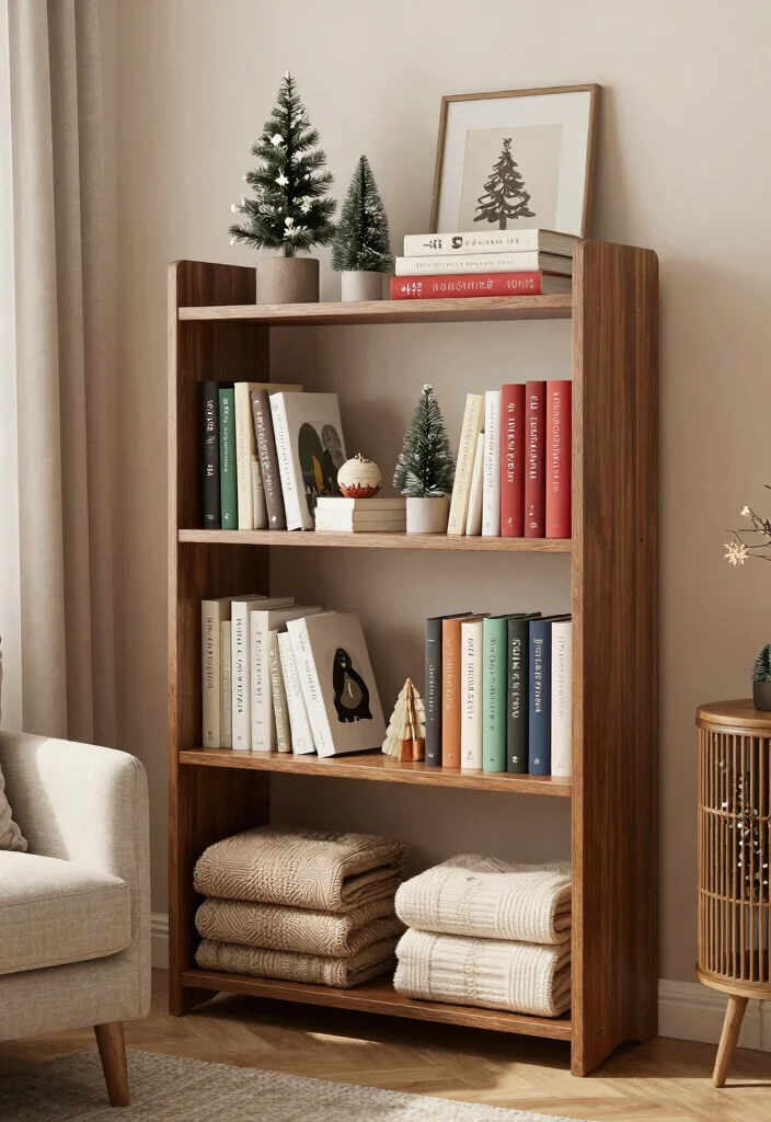 12 Living Room Bookshelf Ideas for Storage and Style 12. Seasonal Rotations 0