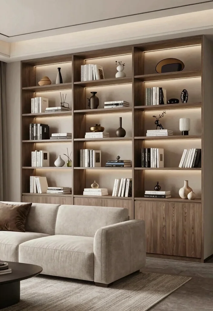 12 Living Room Bookshelf Ideas for Storage and Style 6. Built In Bookshelf Bliss 0