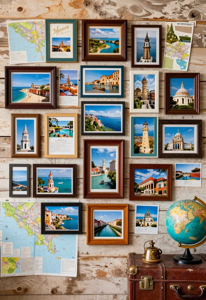 12 Living Room Frame Wall Ideas for Personal Decor 51 12 Living Room Frame Wall Ideas for Personal Decor 11. Travel Memories Wall 0
