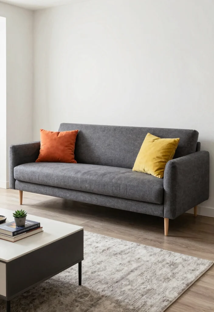 12 Living Room Sofa Color Ideas for Easy Styling 7. Charcoal Gray 0