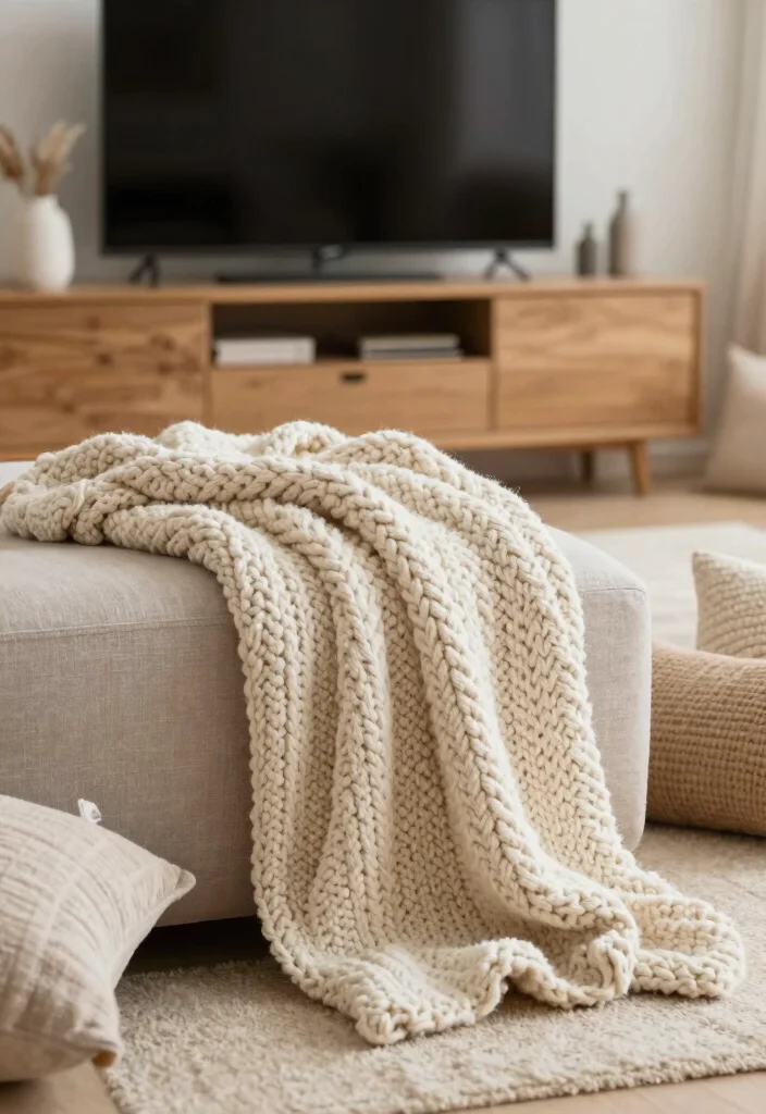 12 Living Room TV Stand Decor Ideas for a Finished Look 62 12 Living Room TV Stand Decor Ideas for a Finished Look 12. Cozy Textiles and Throws 0