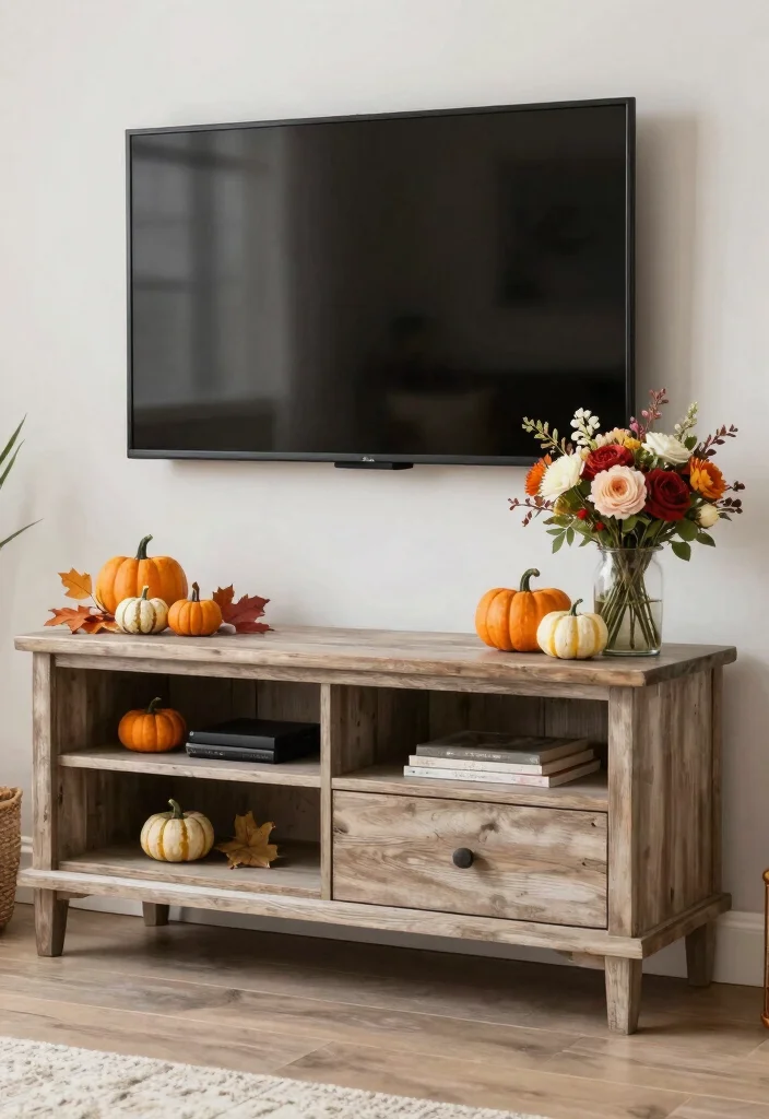 12 Living Room TV Stand Decor Ideas for a Finished Look 27 12 Living Room TV Stand Decor Ideas for a Finished Look 7. Seasonal Decor Changes 0