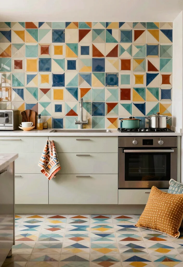 12 Midcentury Kitchen Ideas with Retro Modern Charm 11. Geometric Patterns 0