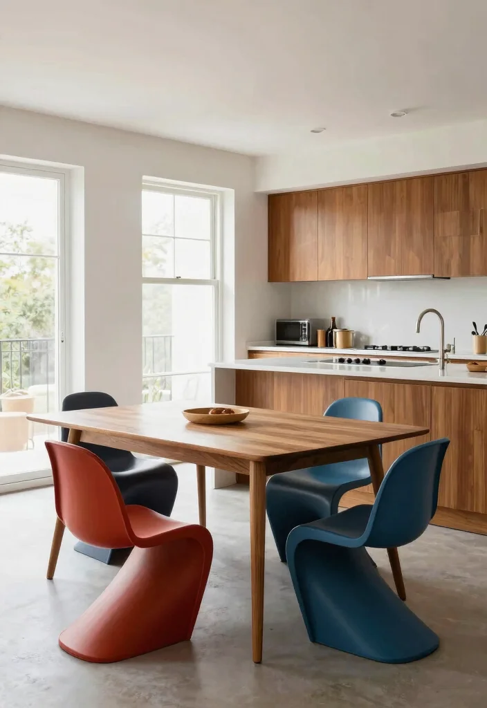12 Midcentury Kitchen Ideas with Retro Modern Charm 2. Sleek Furniture Lines 0