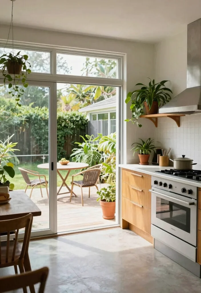 12 Midcentury Kitchen Ideas with Retro Modern Charm 8. Seamless Indoor Outdoor Connection 0