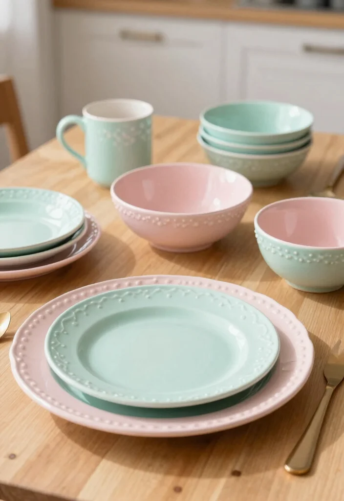 12 Pastel Kitchen Ideas for a Soft Bright Modern Look 10. Charming Pastel Dishware 0