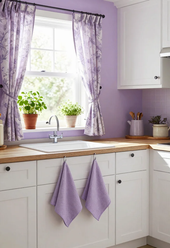12 Pastel Kitchen Ideas for a Soft Bright Modern Look 3. Lavender Walls 0