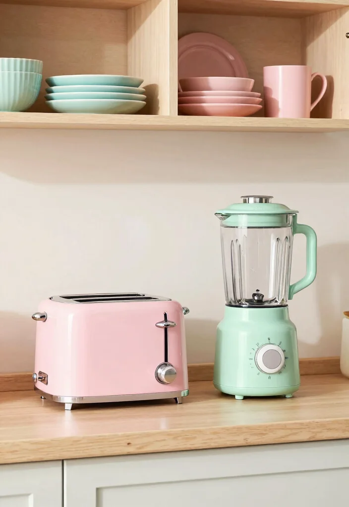 12 Pastel Kitchen Ideas for a Soft Bright Modern Look 7. Sleek Pastel Appliances 0