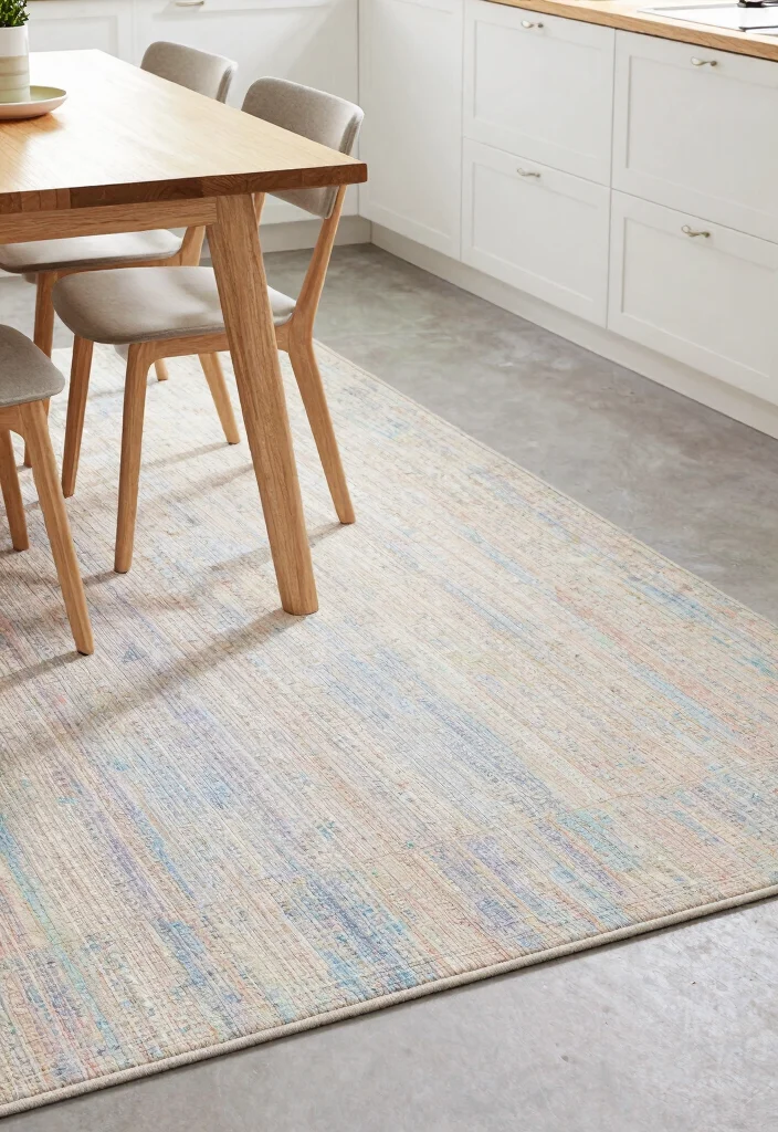 12 Pastel Kitchen Ideas for a Soft Bright Modern Look 9. Textured Pastel Rugs 0