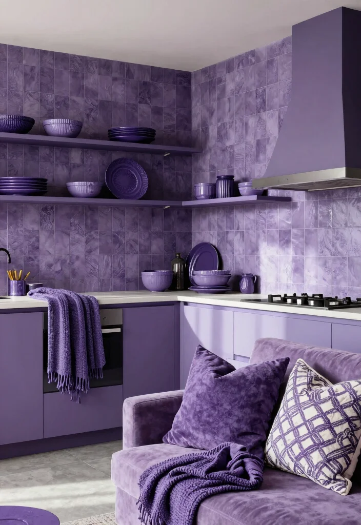 12 Purple Kitchen Ideas for a Bold Creative Space 12. Textured Purple Elements 0