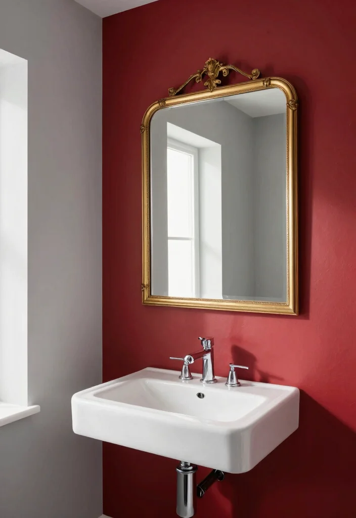 12 Red Bathroom Ideas for Bold Confident Interior Style 2. Bold Red Accent Walls 0