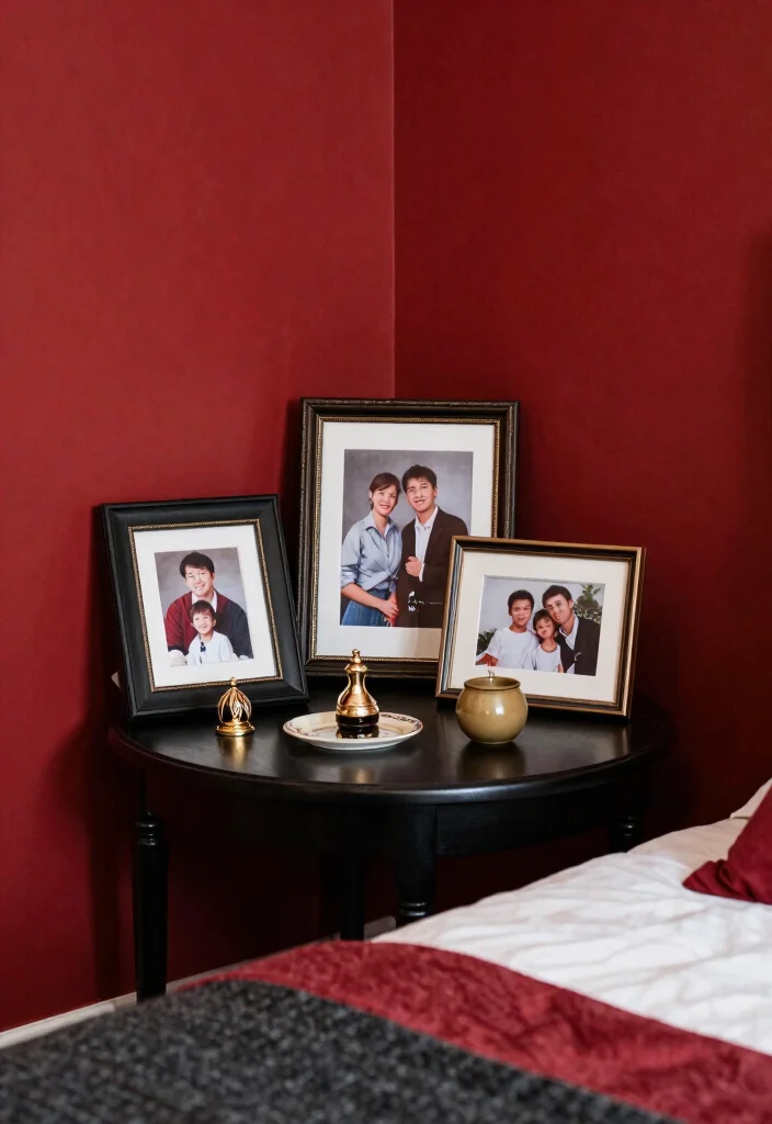 12 Red and Black Bedroom Ideas for Bold Dramatic Interiors 12. Personal Touches 0