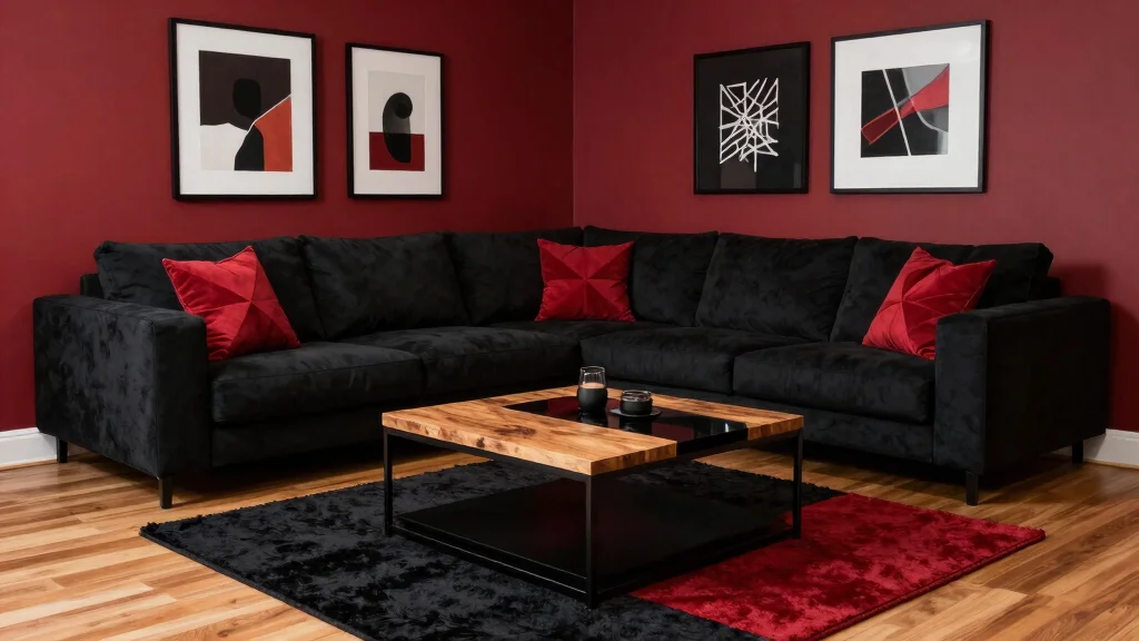 12 Red and Black Living Room Ideas with Bold Contrast