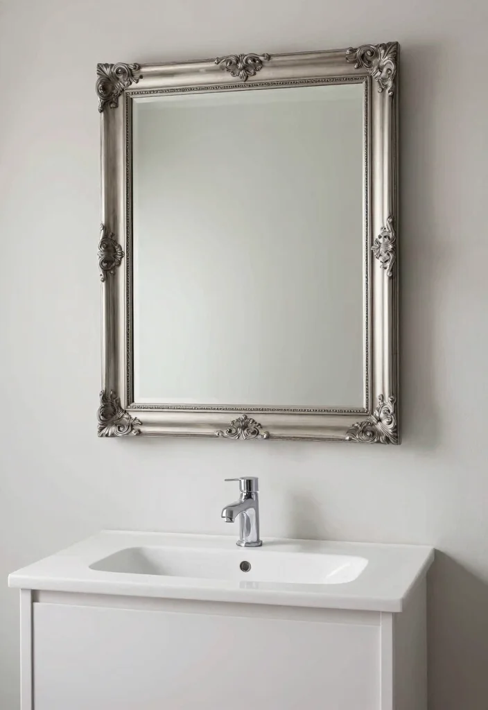 12 Silver Bathroom Decor Ideas with Elegant Modern Touch 40 12 Silver Bathroom Decor Ideas with Elegant Modern Touch 10. Silver Framed Mirrors 0