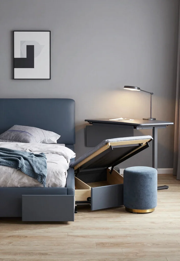 12 Small Space Mens Bedroom Ideas with Smart Layouts 1. Multi Functional Furniture 0