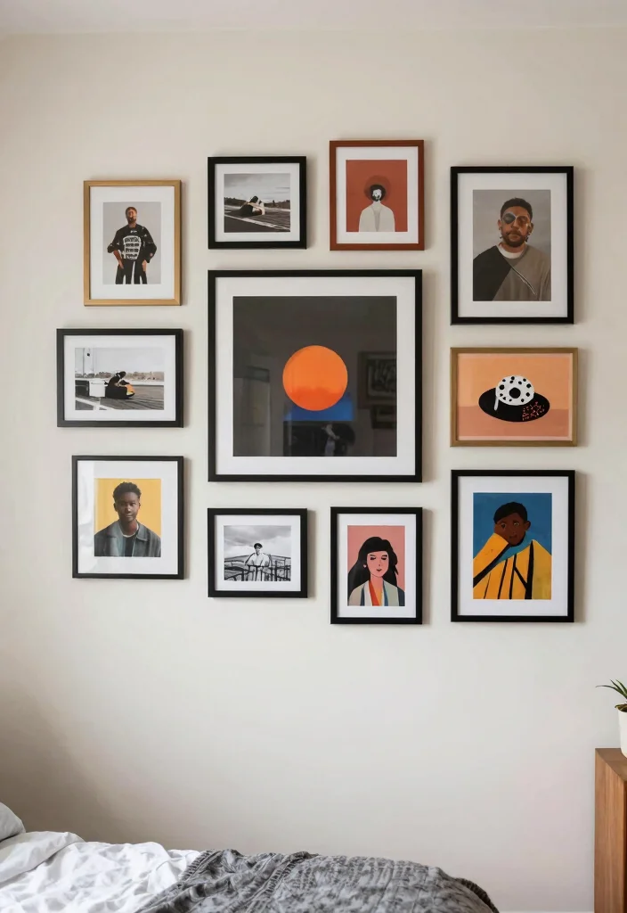 12 Small Space Mens Bedroom Ideas with Smart Layouts 11. Personalized Wall Art 0