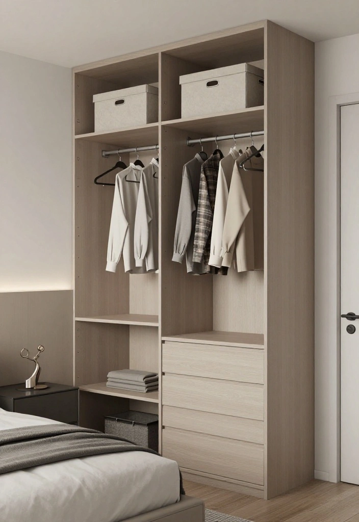 12 Small Space Mens Bedroom Ideas with Smart Layouts 8. Compact Wardrobe Systems 0