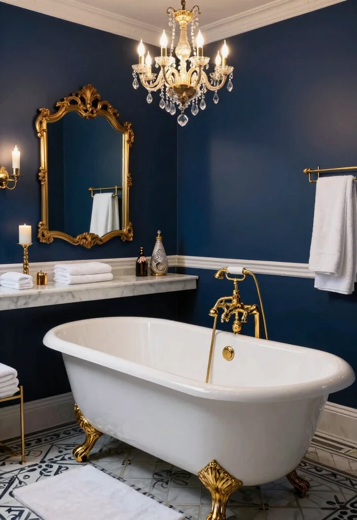 12 Soaker Tub Bathroom Ideas for Deep Relaxing Baths 7. Vintage Glam 0