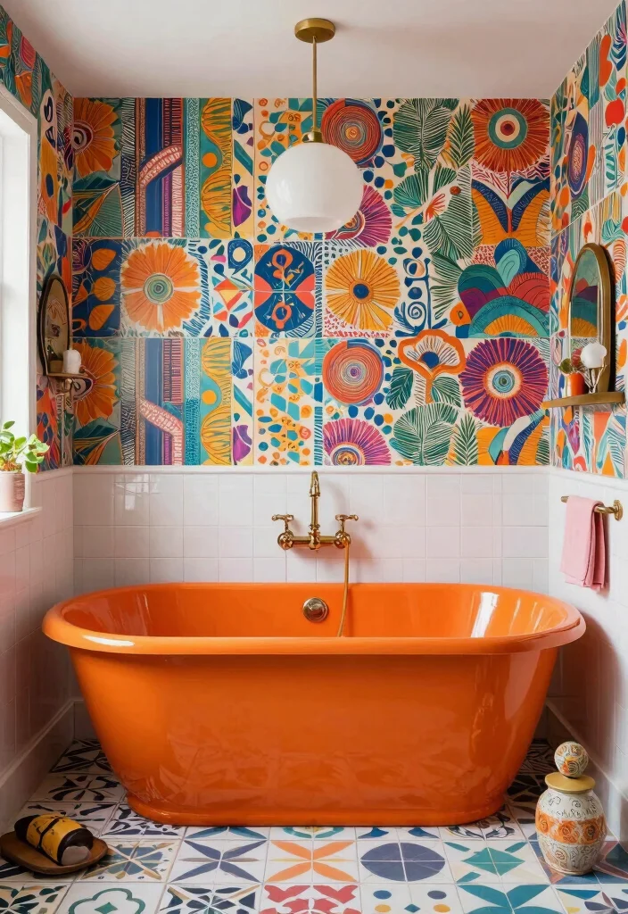 12 Soaker Tub Bathroom Ideas for Deep Relaxing Baths 8. Bold Beautiful 0