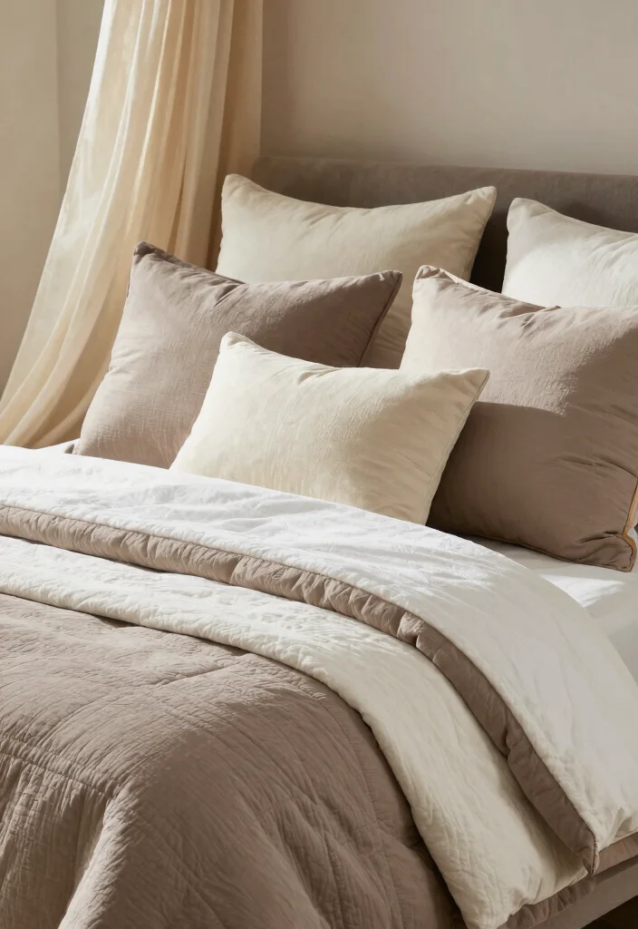 12 Taupe Bedroom Ideas for Soft Neutral Bedroom Styling 1. Embrace Taupe Textiles 0