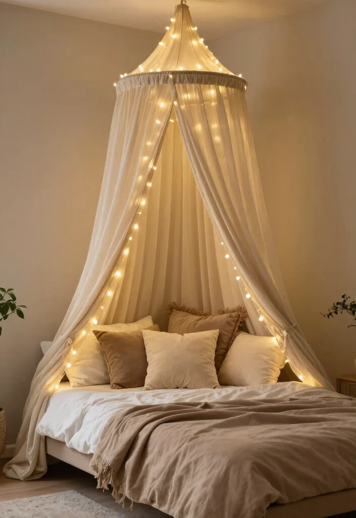 12 Taupe Bedroom Ideas for Soft Neutral Bedroom Styling 8. Cozy Canopy Options 0