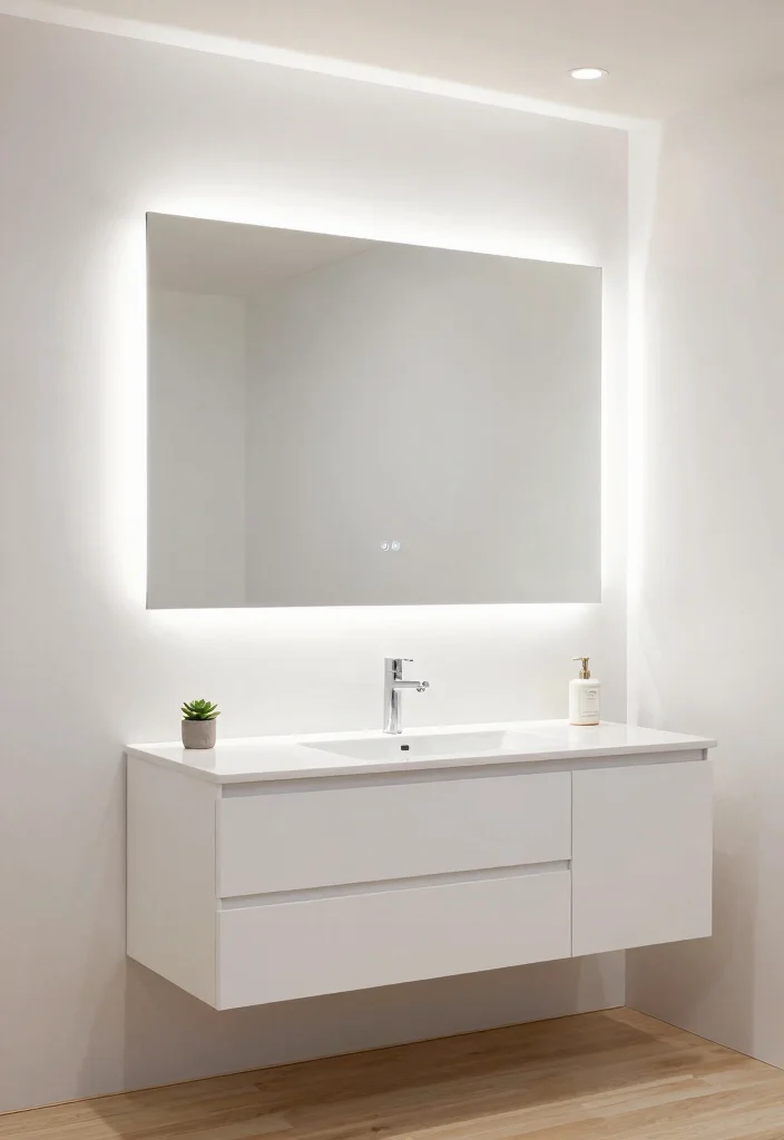 12 Vanity Mirror Ideas for a Polished Bathroom Look 1. Frameless Magic 0
