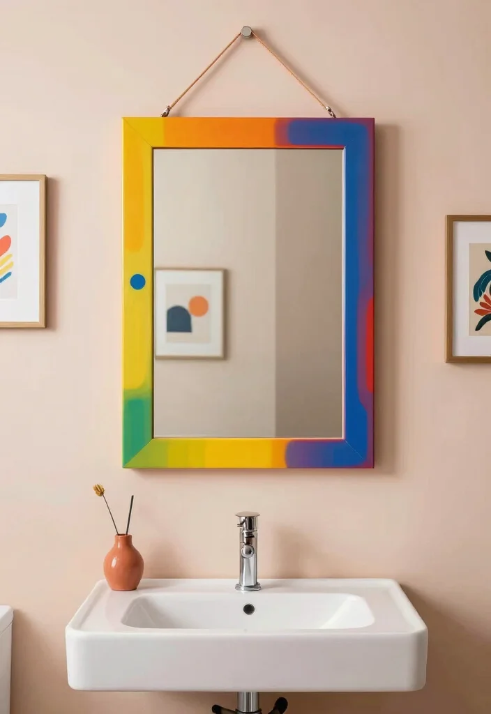 12 Vanity Mirror Ideas for a Polished Bathroom Look 12. Artistic Statement Pieces 0