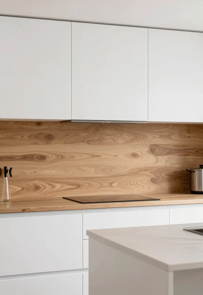 12 White Cabinet Backsplash Ideas for a Polished Finish 12. Wood Accents 0