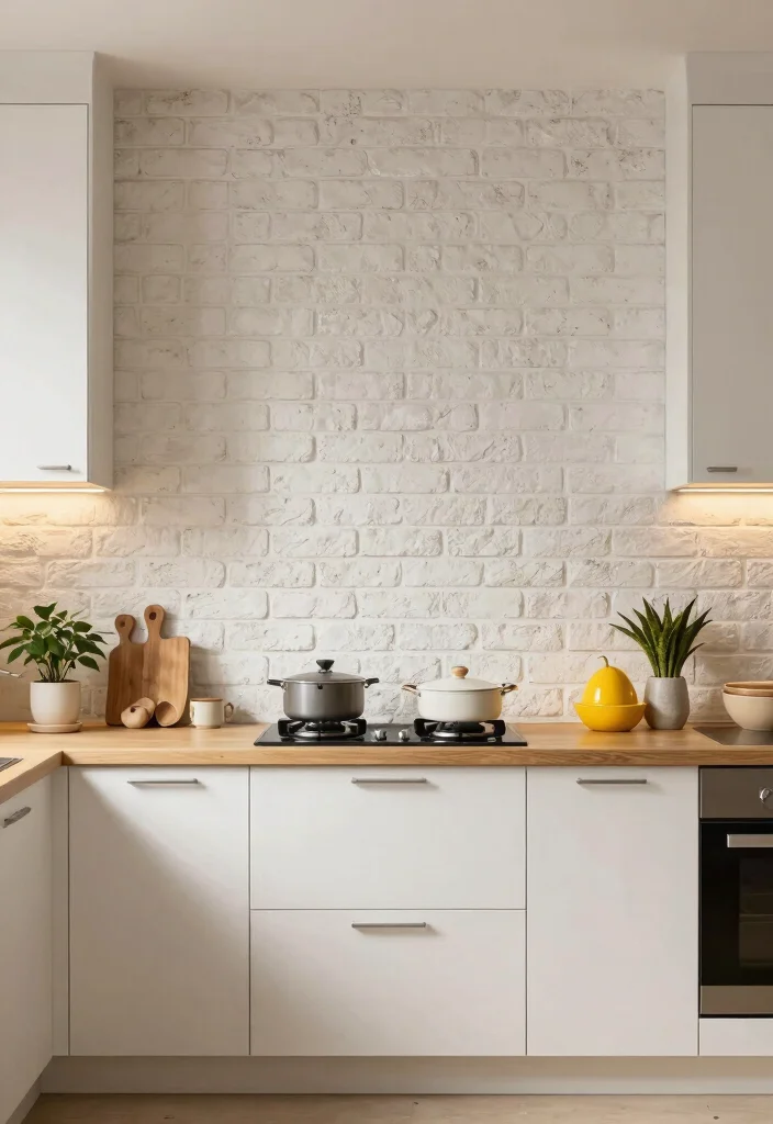 12 White Cabinet Backsplash Ideas for a Polished Finish 6. White Brick Tiles 0