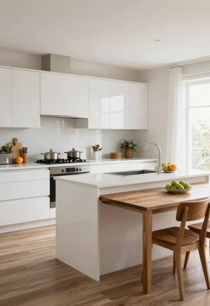 12 White Gloss Kitchen Ideas for a Sleek Contemporary Look 11. Multi functional Spaces 0