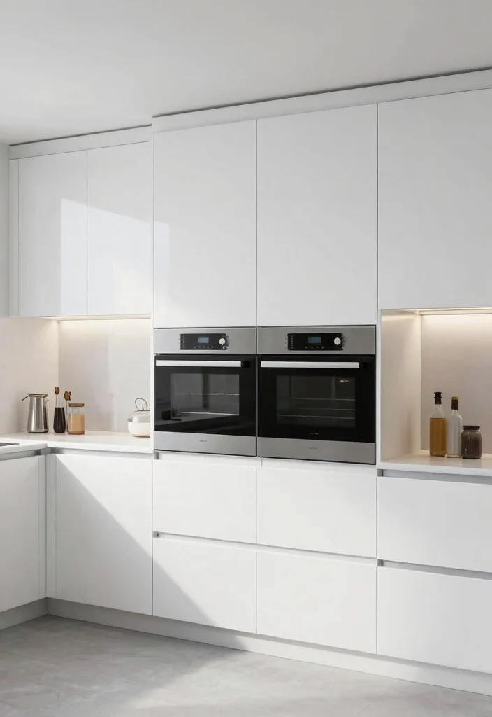 12 White Gloss Kitchen Ideas for a Sleek Contemporary Look 4. Integrated Appliances for a Clean Look 0