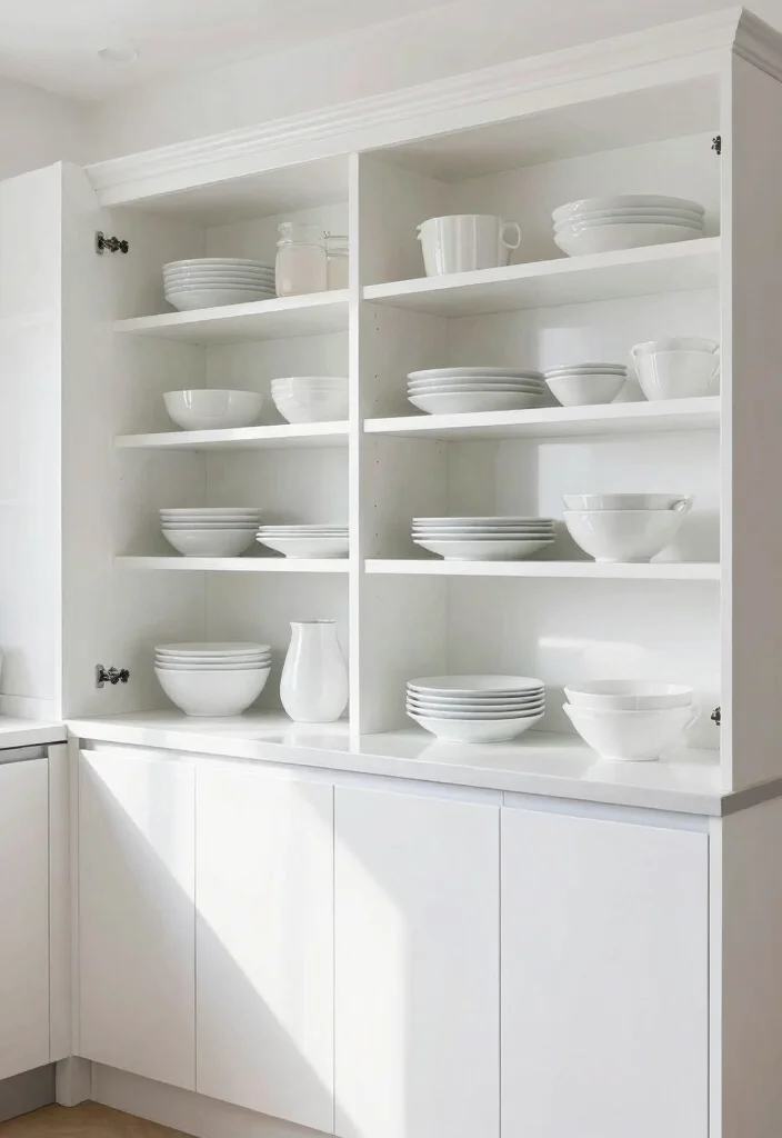 12 White Gloss Kitchen Ideas for a Sleek Contemporary Look 5. Open Shelving for Display 0