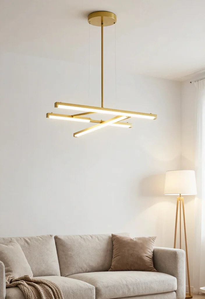 12 White Wall Living Room Ideas for Clean Bright Interiors 4. Statement Lighting Fixtures 0