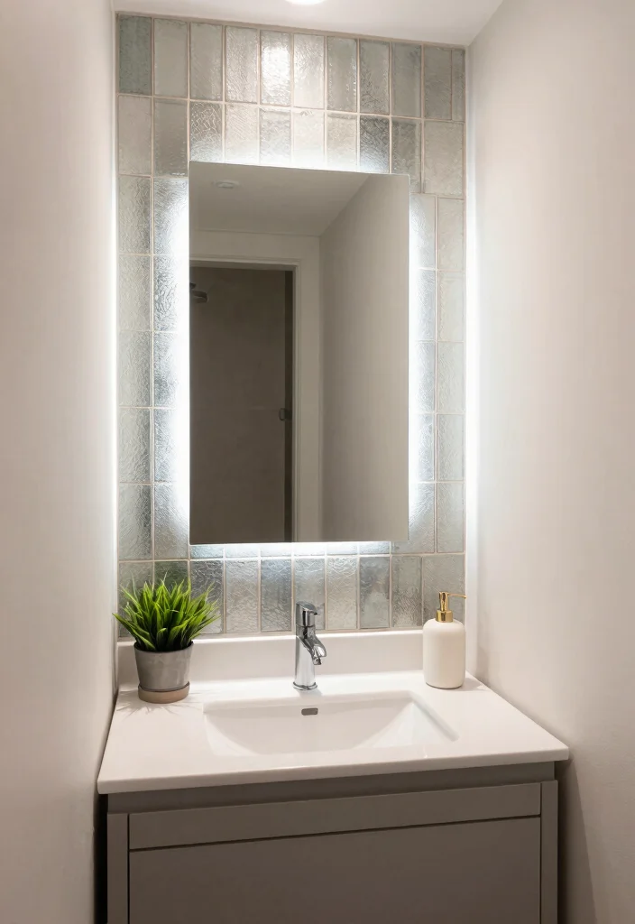 14 Bathroom Mirror Ideas to Visually Open Up Small Spaces 10. Mirror Tiles 0