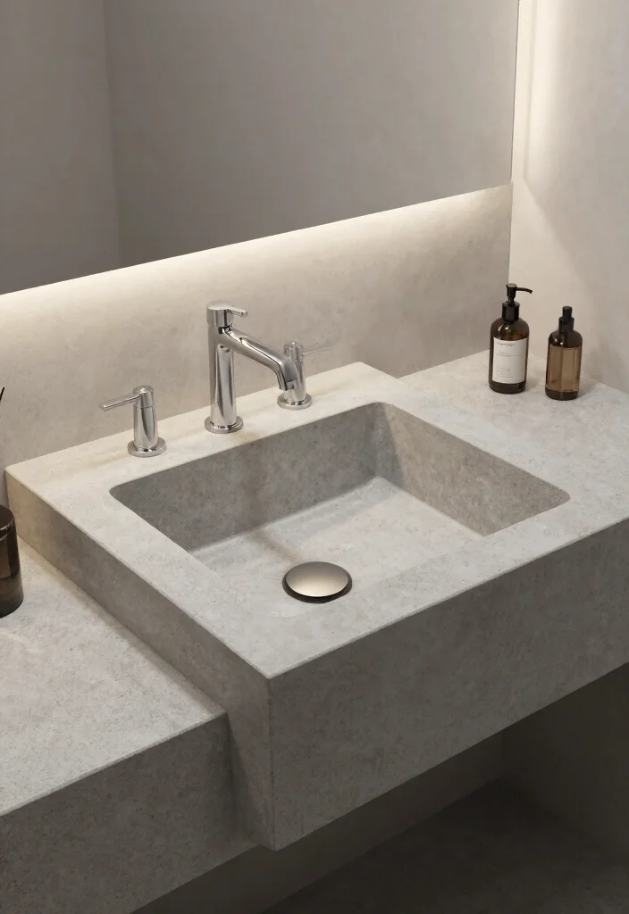 14 Bathroom Sink and Countertop Ideas for a Custom Finish 3. Bold Concrete Sinks 0
