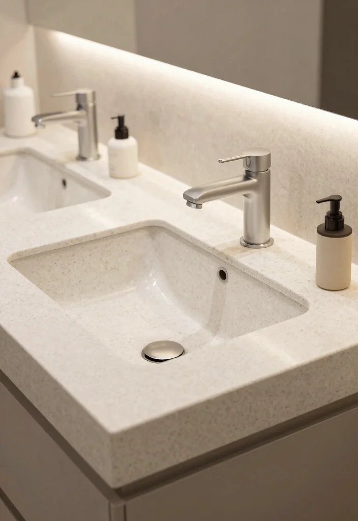 14 Bathroom Sink and Countertop Ideas for a Custom Finish 6. Sleek Quartz Countertops 0