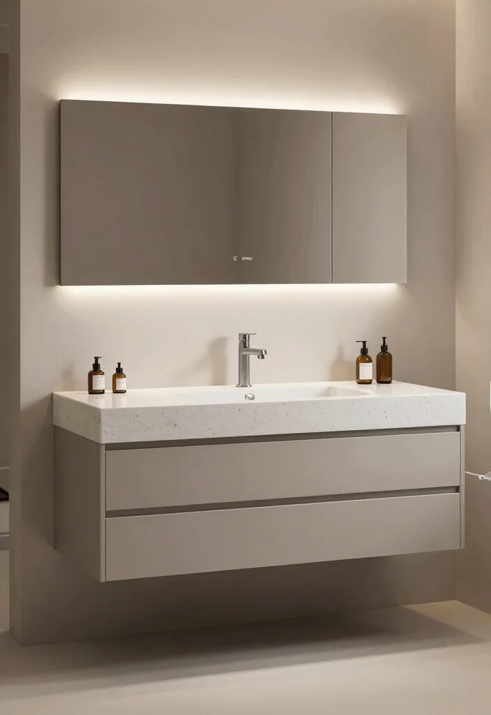 14 Bathroom Sink and Countertop Ideas for a Custom Finish 9. Minimalist Floating Vanities 0