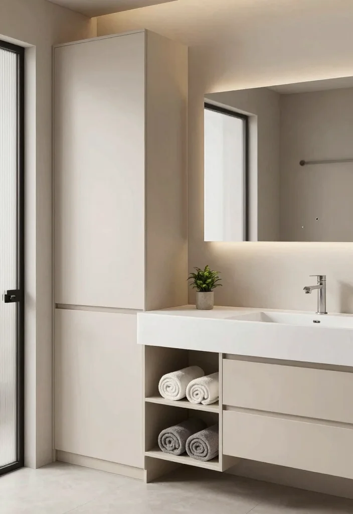 14 Bathroom Towel Storage Ideas for Small and Busy Bathrooms 8. Built in Towel Storage 0