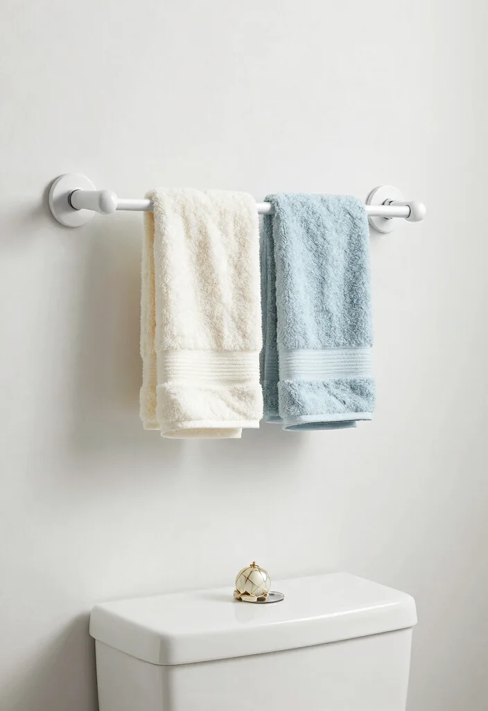 14 Bathroom Towel Storage Ideas for Small and Busy Bathrooms 9. Towel Bars Over the Toilet 0