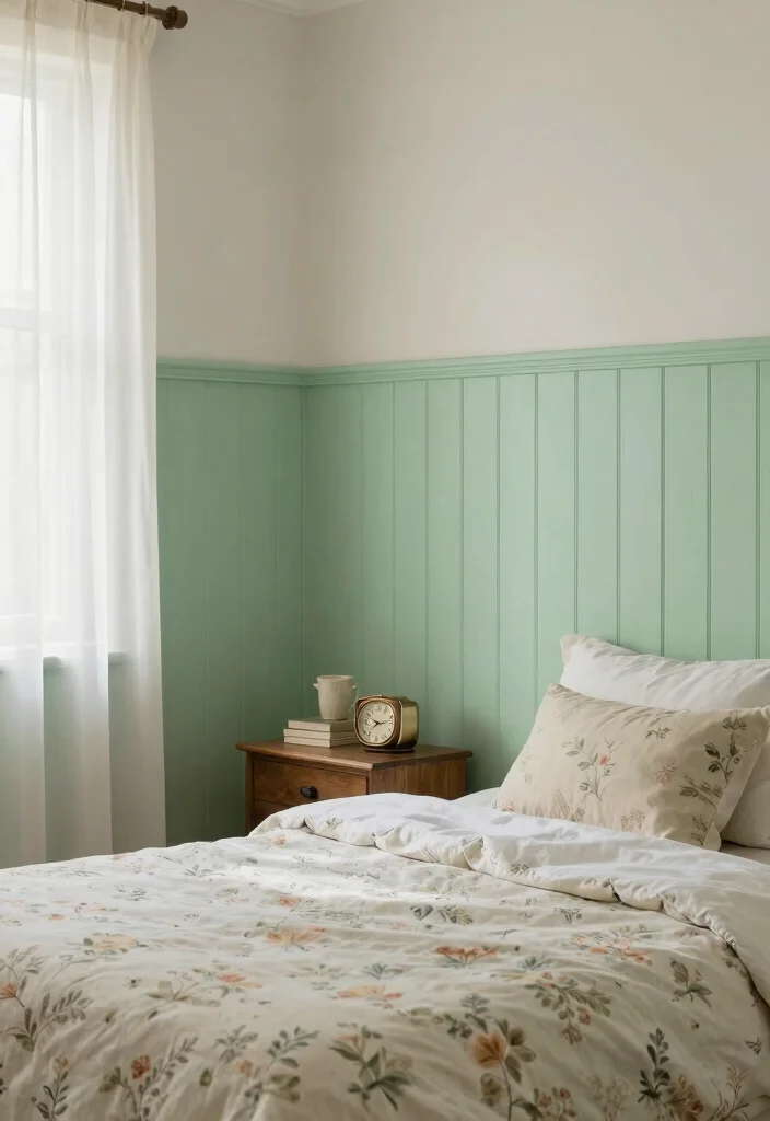 14 Bedroom Panelling Ideas to Add Texture and Depth 6. Elegant Beadboard 0